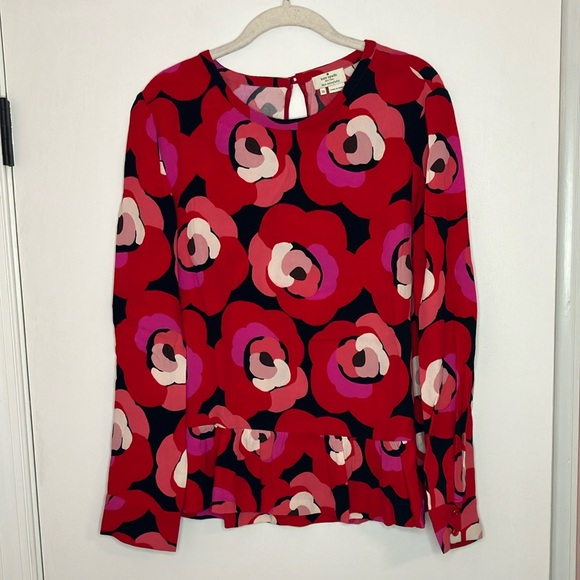 kate spade Tops - Kate Spade floral peplum Blouse